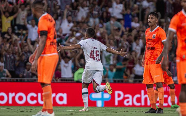 O gol da vitória do Fluminense veio no fim do primeiro tempo, com Lima (Foto/Marcelo Gonçalves/ Fluminense)