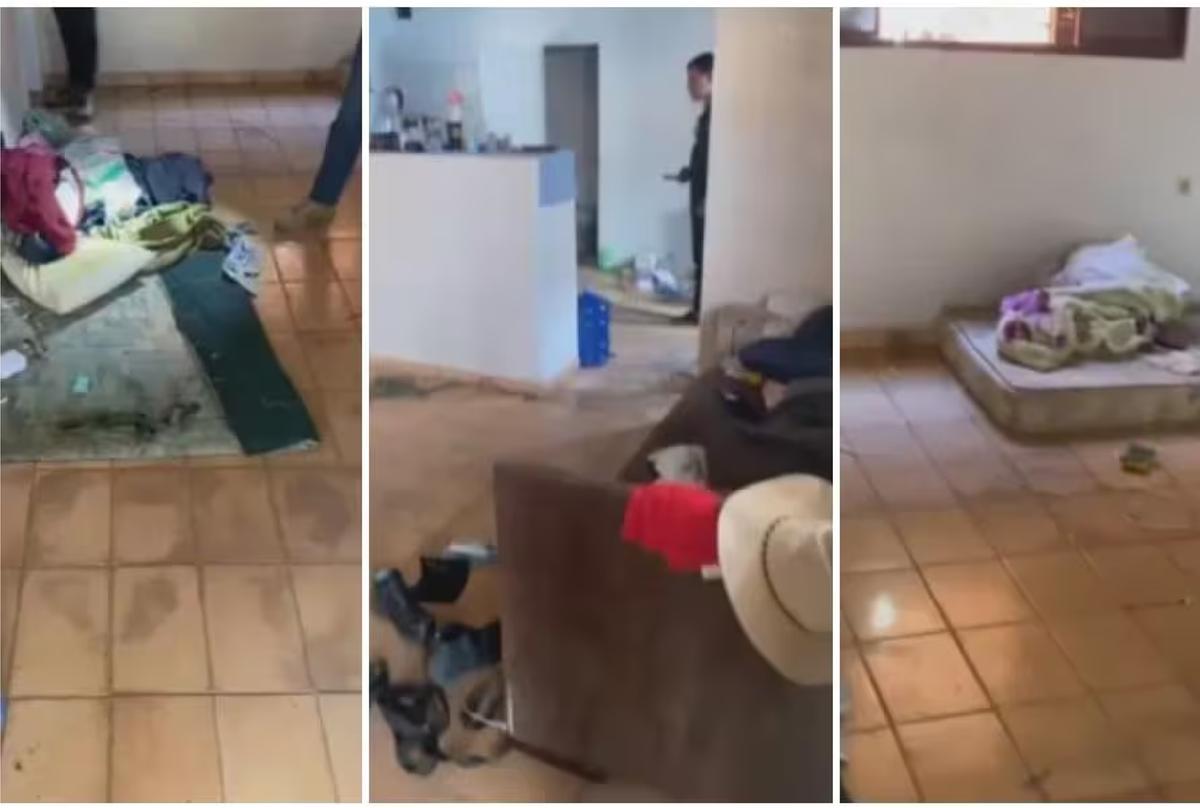 Cativeiro onde teria sido mantida parte de uma família morta no Distrito Federal (Foto/PCDF/Reprodução)