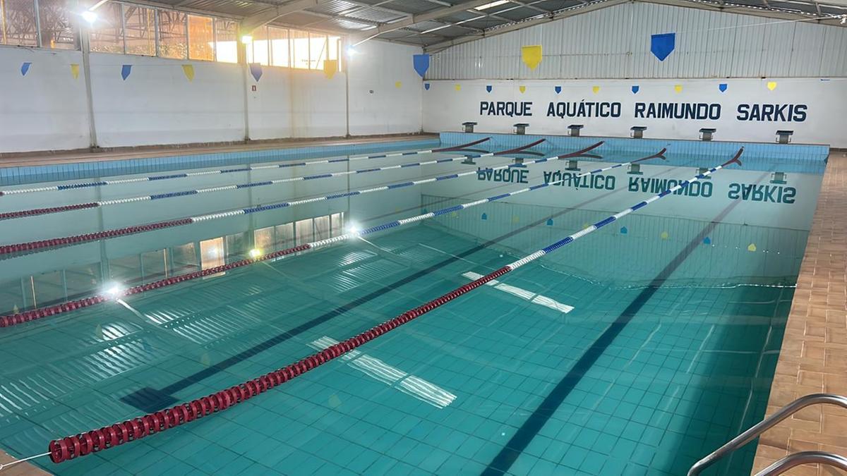 Fotos enviadas pela Funel, capturadas nesta terça-feira (28) do Parque Aquático Raimundo Sarkis, local onde são realizadas as aulas de hidroginástica (Foto/Funel)