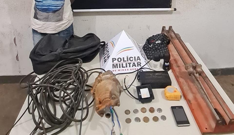 Todo o material furtado na casa da rua Caetés foi recuperado e levado com o suspeito para a Delegacia  (Foto/Divulgação)