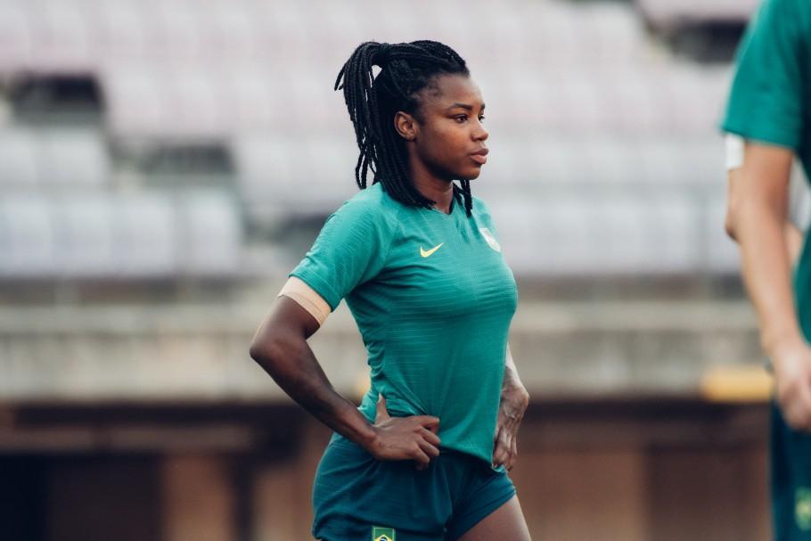 Atacante Ludmilla em treino da Seleção Brasileira (Foto/Lucas Figueiredo/CBF)