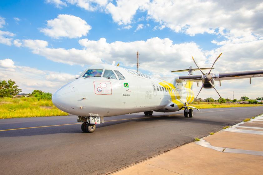 Aeronave da VoePass, parceira da Gol, que realiza os voos de Uberaba para SP (Foto/Divulgação)