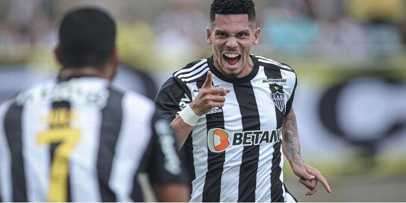 Com dois gols marcados ontem para o Galo, Paulinho foi considerado o melhor jogador em campo (Foto Pedro Souza/Atlético/MG ESPN)