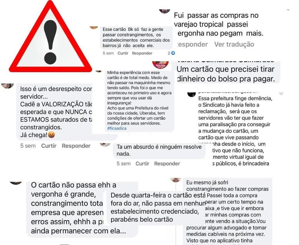 Arte divulgada pelo Sindicato dos Servidores em suas redes sociais mostra o volume de mensagens com reclamações da operacionalização do tíquete-alimentação (Foto/Divulgação)