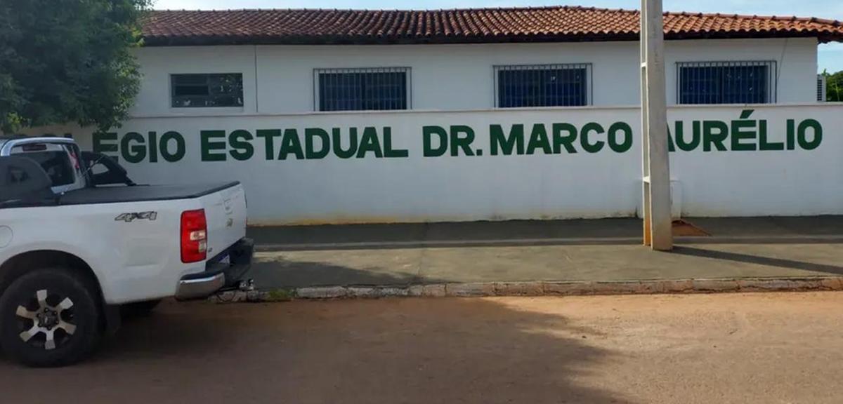 Fachada do Colégio Estadual Doutor Marco Aurélio, em Santa Tereza de Goiás, onde ocorreu o ataque (Foto/Reprodução/Redes Sociais)