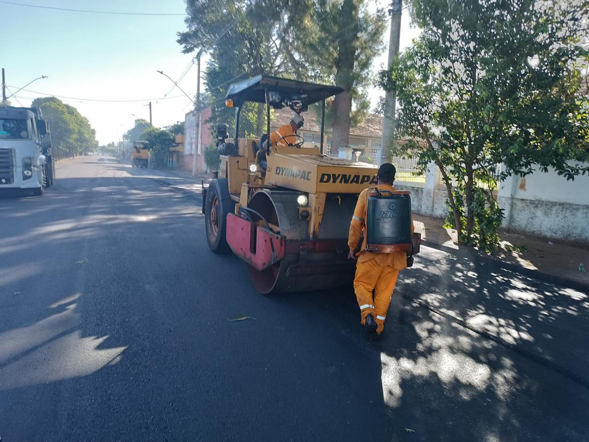 Recapeamento na rua Oswaldo Cruz (Foto/Divulgação)