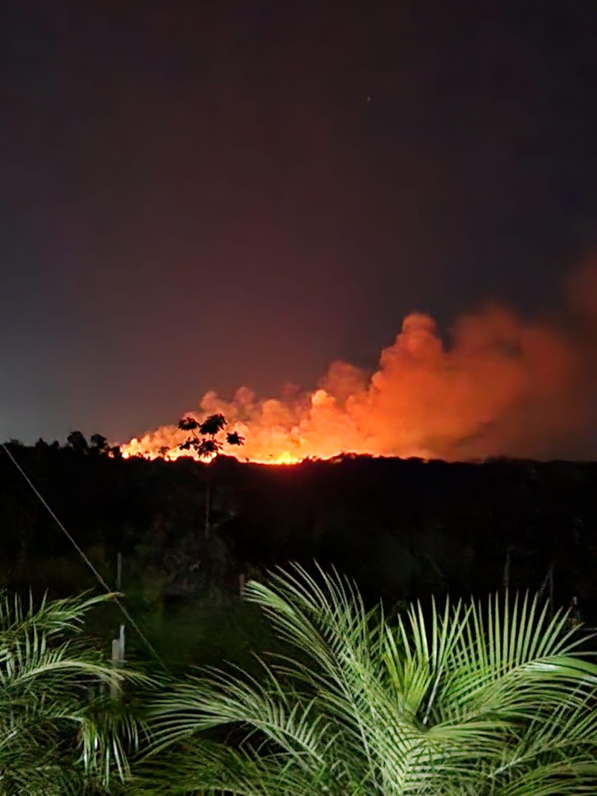 Incêndio foi registrado na noite deste sábado (29) (Foto/Divulgação)