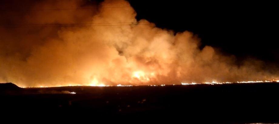 Incêndio atingiu cerca de 111 hectares de palha de cana (Foto/Reprodução Redes Sociais)