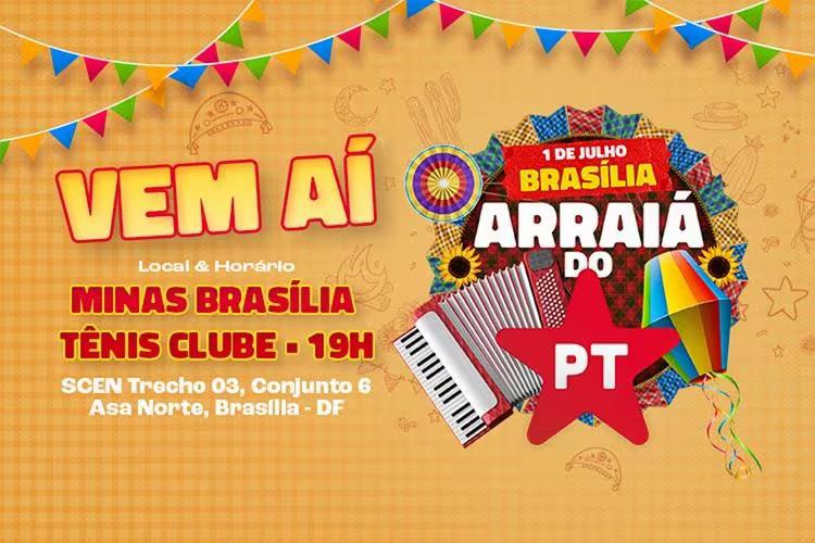 Partido divulgou anúncio do "Arraiá do PT", que conta com presença de Lula e ingressos de até 5 mil reais (Foto/Reprodução/PT)