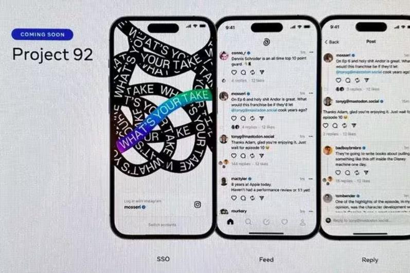 "The Verge" revelou telas do Projeto 92, de possível concorrente do Twitter desenvolvido pela Meta (Foto/"The Verge"/Reprodução)