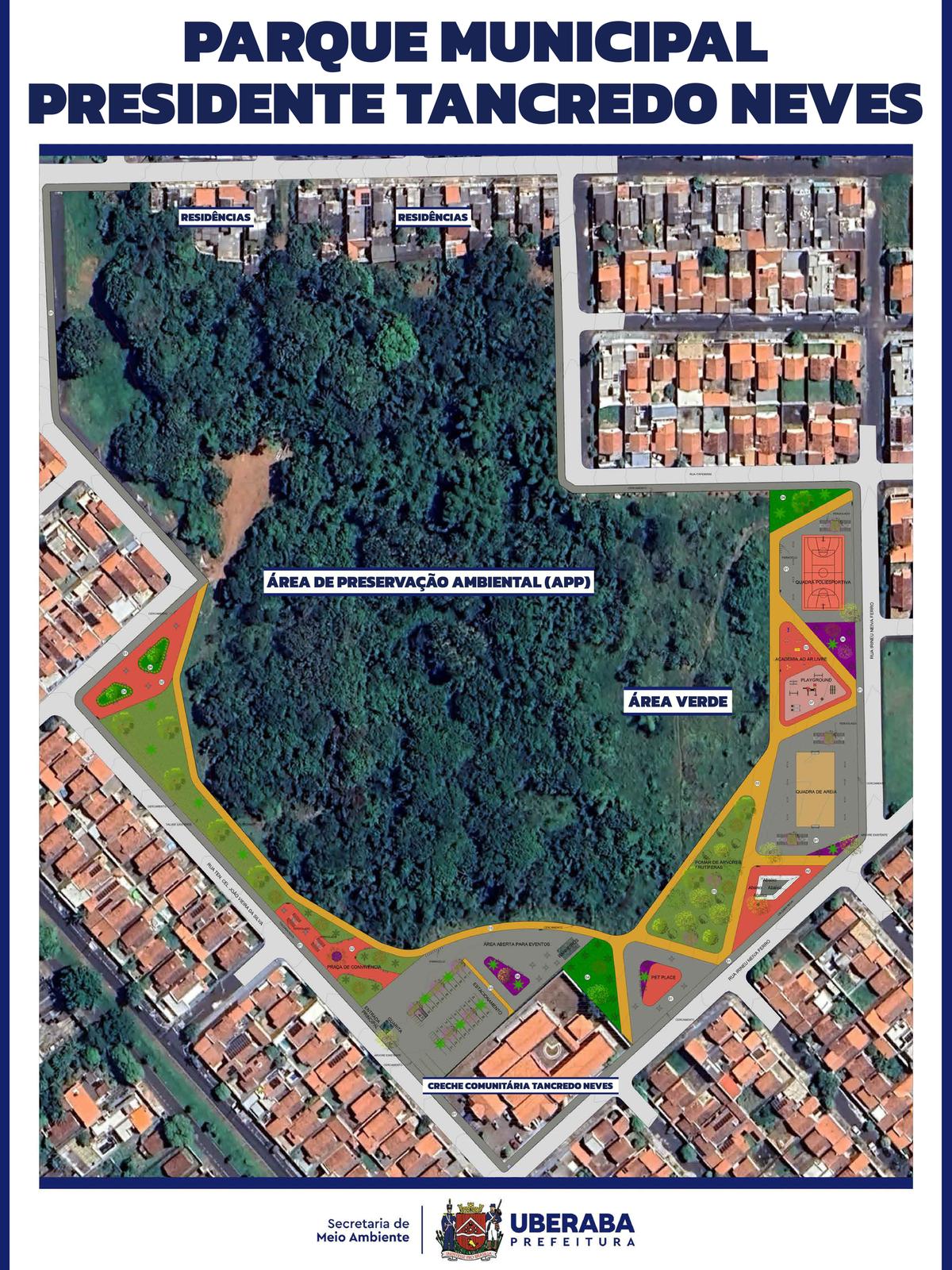 Mapa do projeto do parque no Tancredo Neves (Foto/Divulgação)