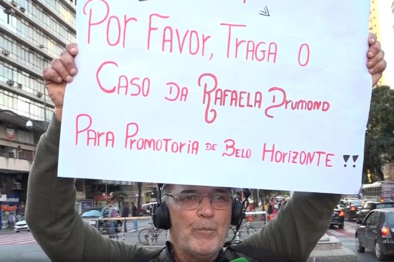 Na quarta-feira (21), Aldair protestou na praça Sete, em BH (Foto/VIDEOPRESS PRODUTORA)