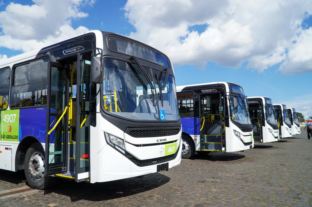 Prefeitura anunciou novos ônibus para o transporte coletivo em Uberaba em março de 2023 (Foto/Divulgação PMU)