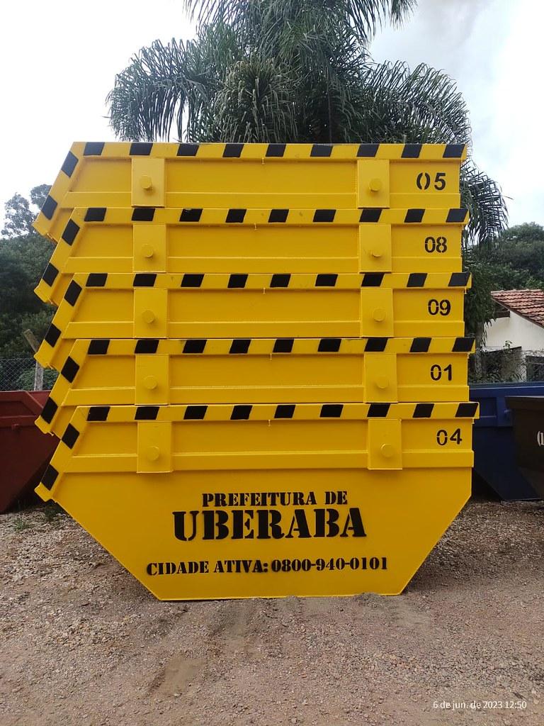 50 caçambas novas integram o sistema de coleta de resíduos sólidos em Uberaba (Foto/Divulgação PMU)