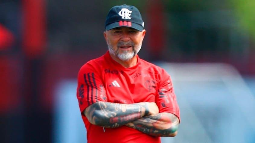 Técnico Jorge Sampaoli entra com força máxima hoje contra o Aucas (Foto/Gilvan de Souza/Flamengo)