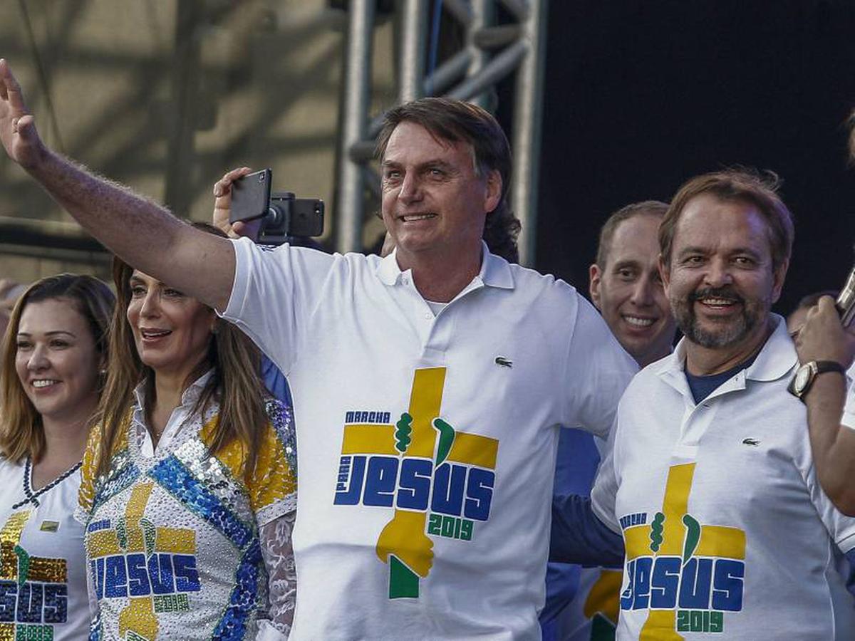 Jair Bolsonaro na Marcha para Jesus de São Paulo (SP), em 2019 (Foto/Miguel Schincariol/AFP)
