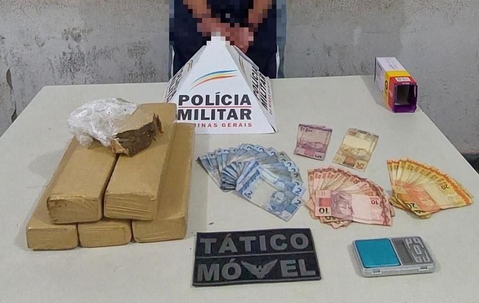 Graças ao DDU/181 a Polícia Militar apreendeu grande quantidade de maconha e tirou de circulação traficante que pretendia “expandir os negócios” (Foto/Divulgação)