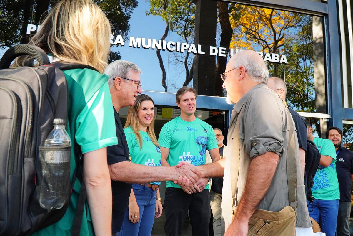 Prefeita Elisa e o secretário Rui Ramos acolheram os avaliadores da Unesco na segunda-feira, no Centro Administrativo da Prefeitura (Foto/Divulgação PMU)