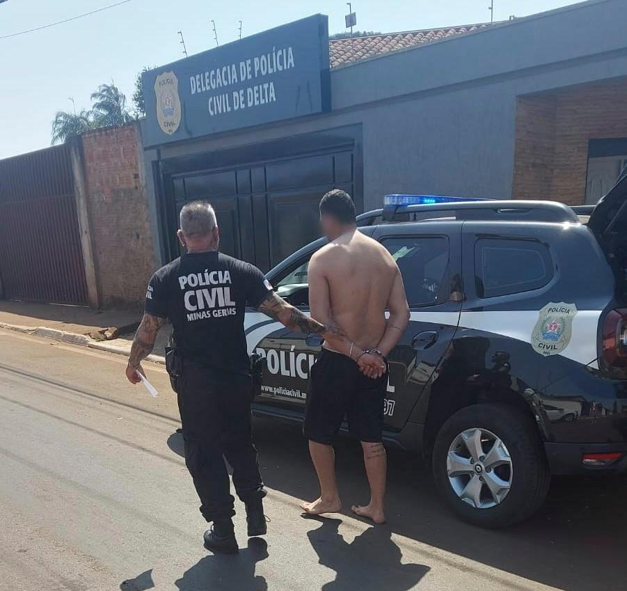 Investigadores da Polícia Civil em Uberaba prenderam um homem após ser acusado de violência doméstica contra a companheira em Delta. (Foto/Divulgação)