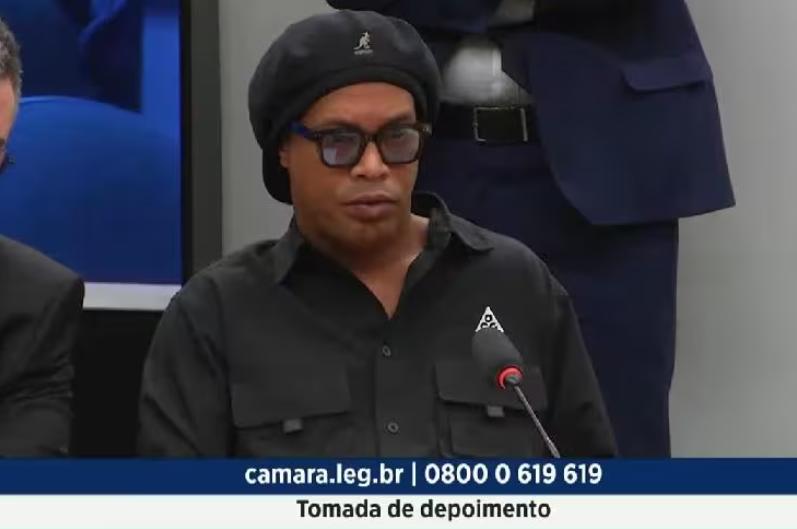 Ronaldinho Gaúcho na CPI das Pirâmides Financeiras (Foto/Reprodução/TV Câmara)