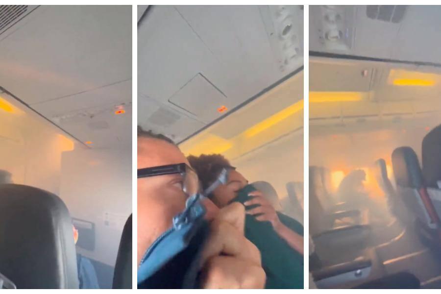Fumaça branca tomou cabine do avião (Foto/Reprodução)