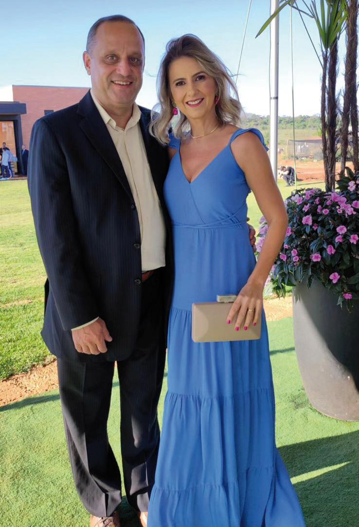 Os amigos Fernando Duarte e Márcia Beatriz Gomes no casamento de Cristiane e Paulo (Foto/Lucas Tadeu Amaral)