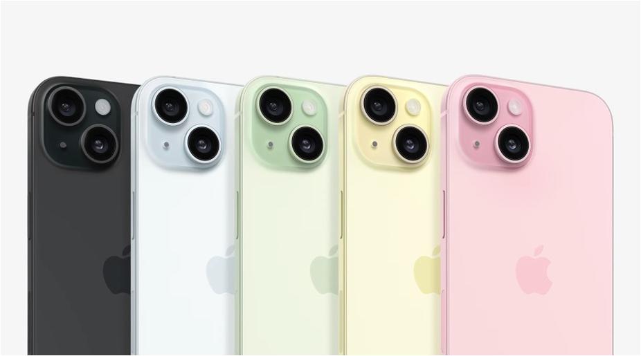 iPhone 15 terá as cores preto, azul, verde, amarelo e rosa (Foto/Reprodução/Apple)