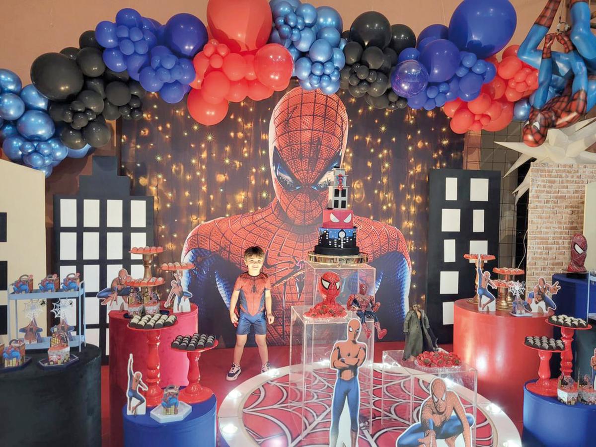 Artur Afonso Castro Cunha ganhou festa de Homem-Aranha para comemorar seu aniversário de 4 anos (Foto/Reprodução)