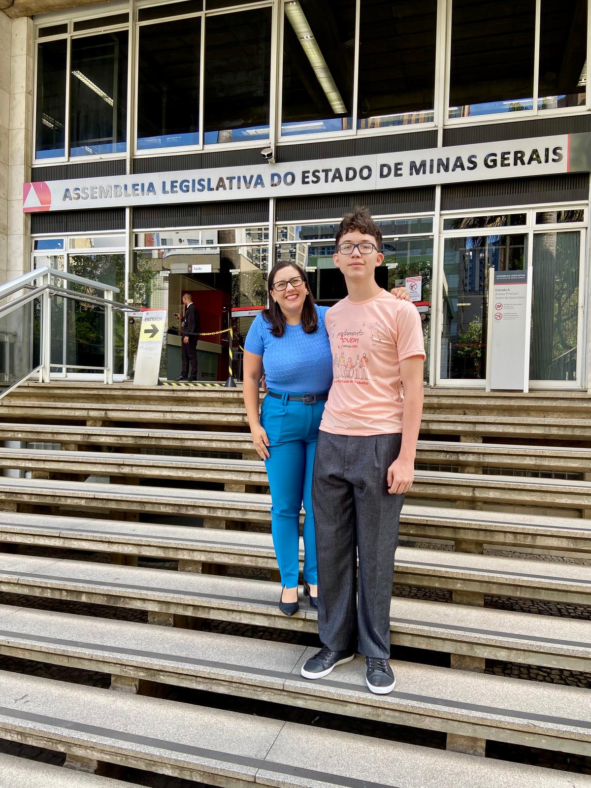 Erick Alves, estudante de Uberaba, na etapa estadual do Parlamento Jovem (Foto/Divulgação)