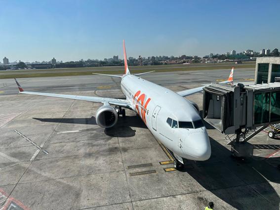 Aeronave da Gol em Uberaba. (Foto/Divulgação)