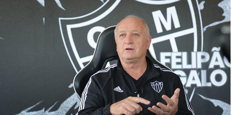 Felipão, de bem com a torcida do Galo, quer manter a boa fase e a invisibilidade também (Foto/Pedro Souza/Atlético-MG)