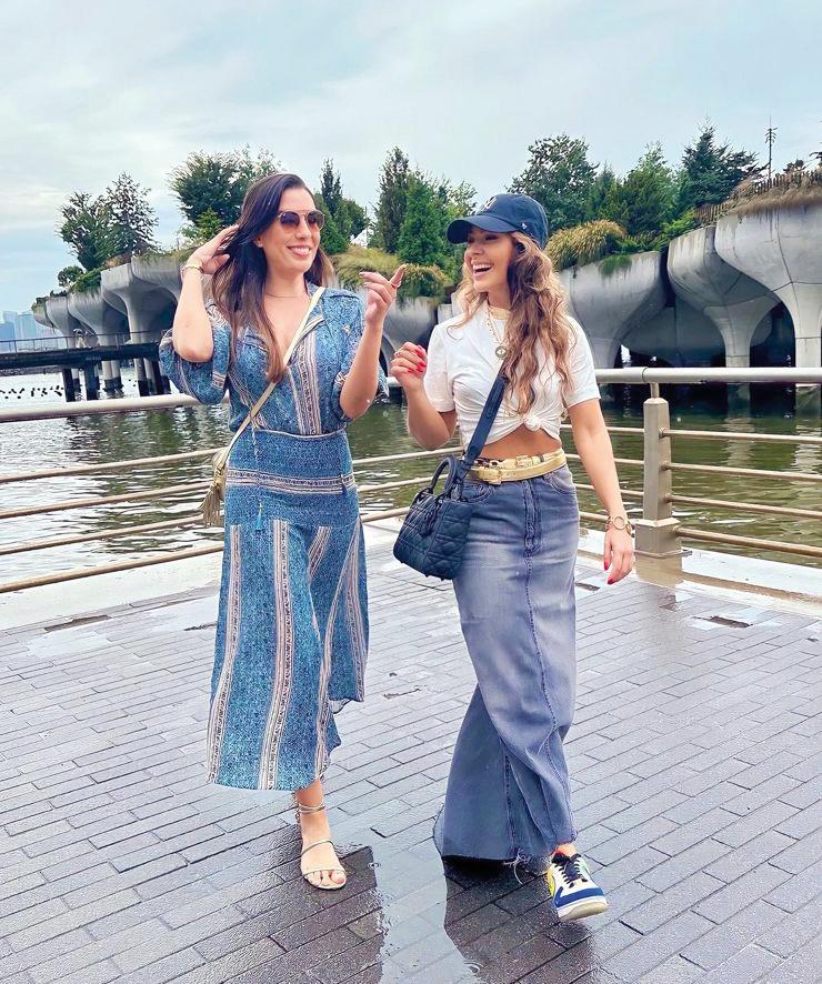 As primas Gabriela e Laura Ferreira visitando o Parque suspenso sobre o Rio Hudson em Nova York (Foto/Divulgação)