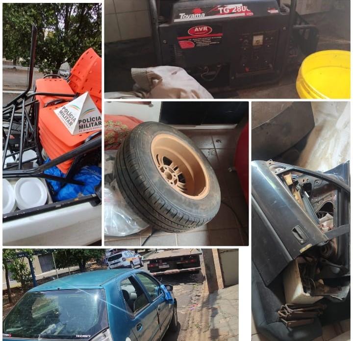 Objetos furtados em casa da rua Senador Pena e que foram localizados pela Polícia Militar na avenida Tutunas (Foto/Divulgação)