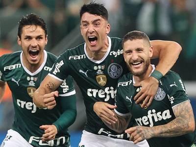 O Palmeiras tinha 19,8% de chances de ser campeão. Passada a 34ª rodada, o porcentual cresceu para 44,7% (Foto/César Greco/Palmeiras)