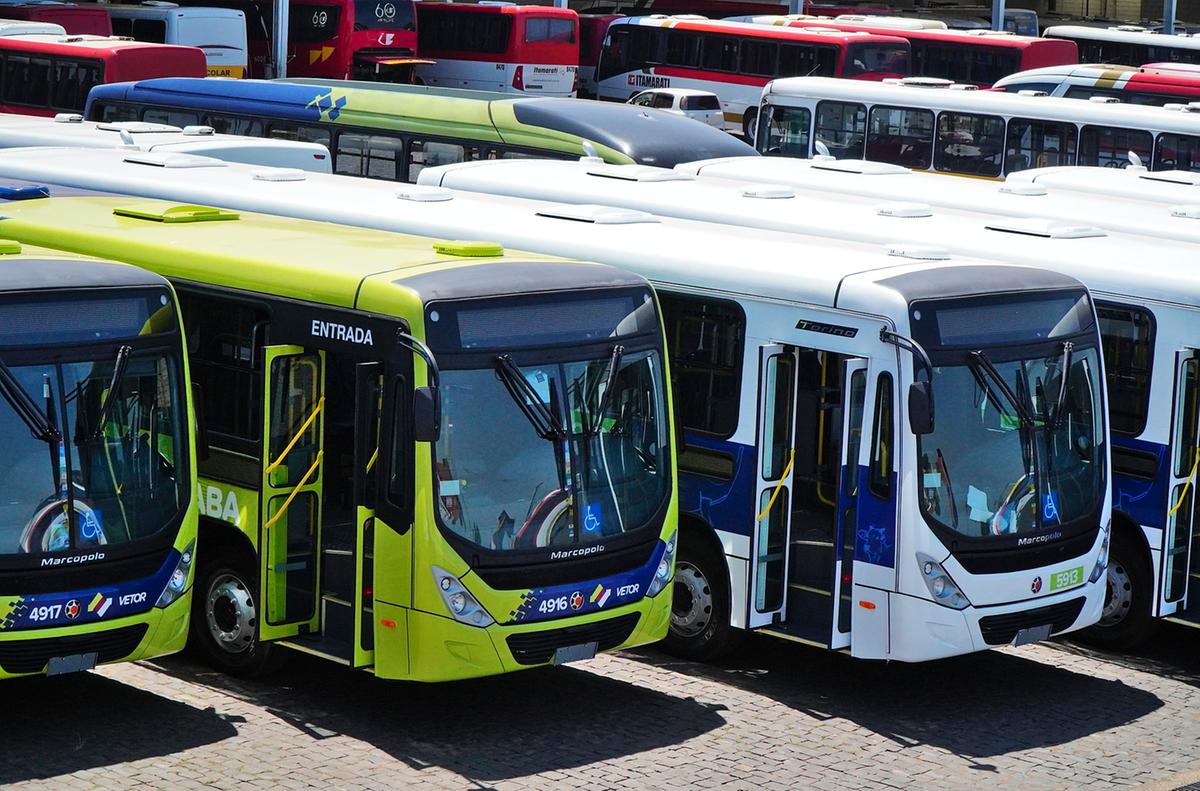 Novos ônibus integram a frota do transporte coletivo em Uberaba (Foto/Divulgação PMU)