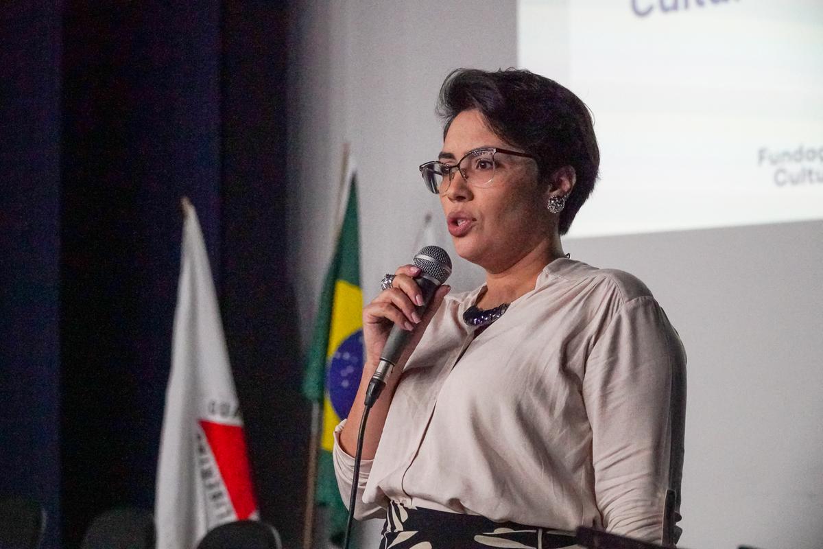 Presidente do Conphau, Aline de Almeida Lima, durante a segunda audiência pública sobre a questão dos imóveis inventariados da cidade (Foto: Divulgação)
