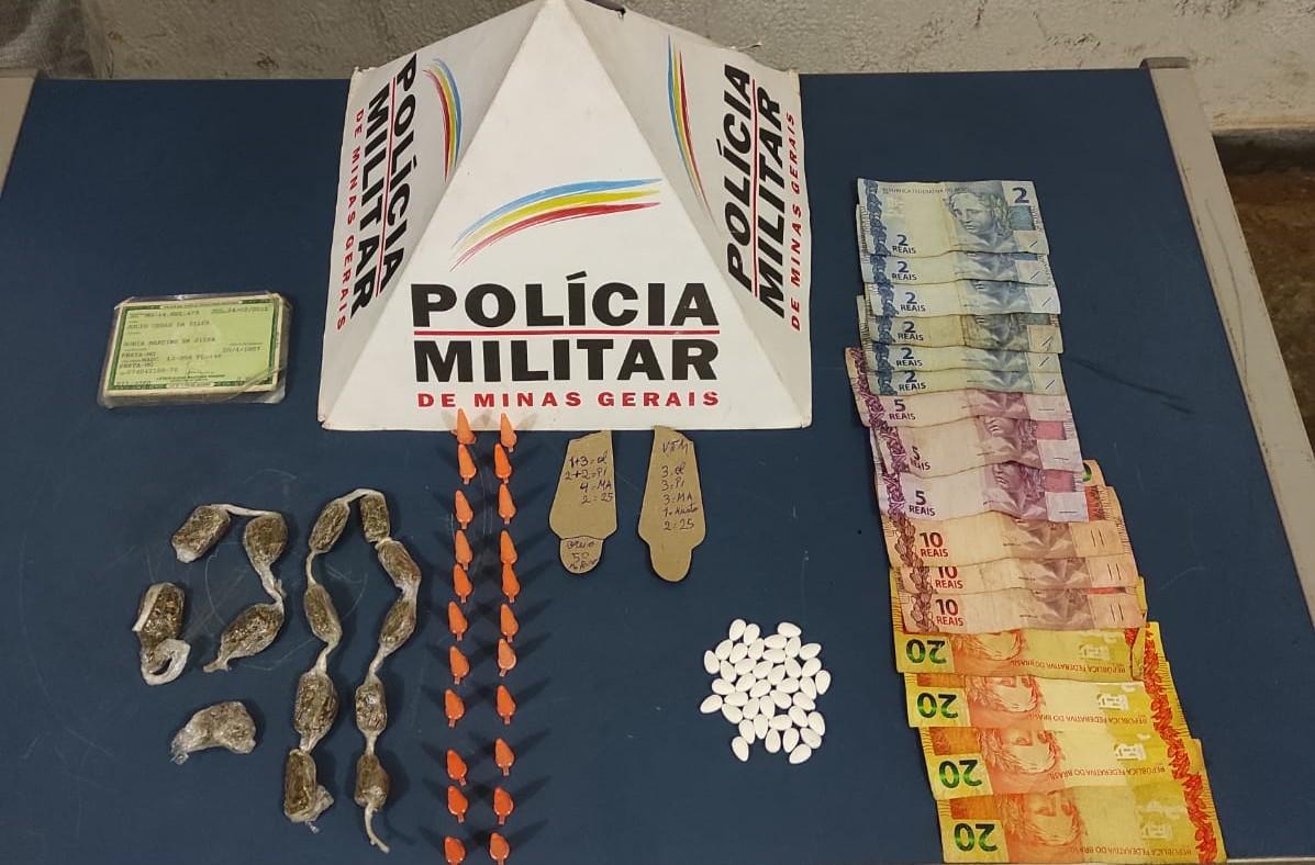 Material encontrado com os dois foi levado à Delegacia de Polícia, sendo o suspeito preso e o menor, apreendido (Foto/Divulgação)