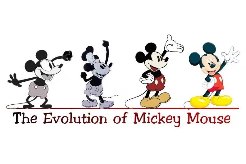 Evolução do desenho de Mickey Mouse (Foto/REPRODUÇÃO/WALT DISNEY)