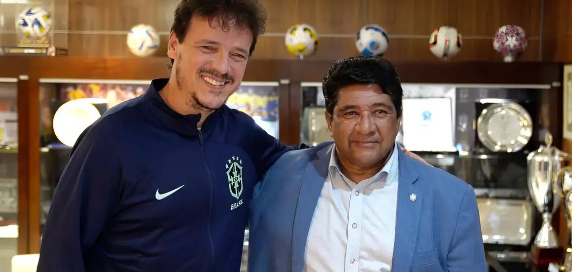 Fernando Diniz e Ednaldo Rodrigues (Foto/Reprodução/CBF)