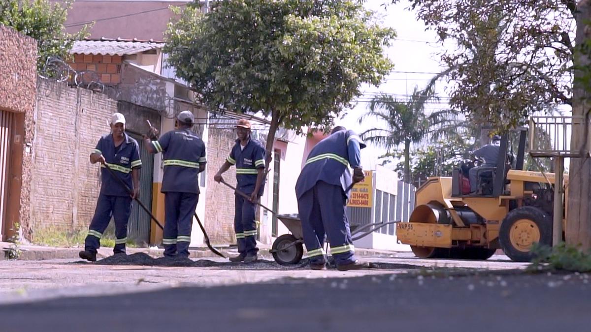 Obras na avenida Padre Eddie Bernardes, no bairro de Lourdes, em Uberaba (Foto/Divulgação PMU)