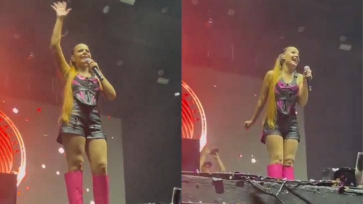 Postura da cantora Maiara em show em Santa Catarina desagradou alguns fãs (Foto/Reprodução Redes Sociais)