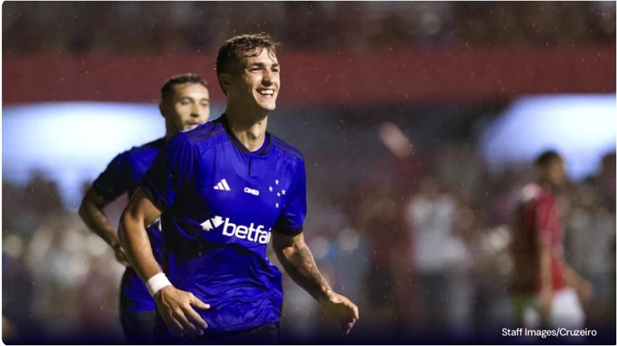 O argentino Dinenno vibrou muito depois do gol que fez contra o Vila Nova (Foto/Staff Images/Cruzeiro)