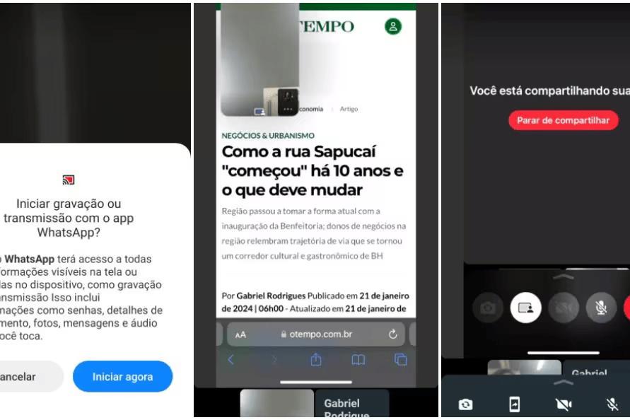 WhatsApp liberou o recurso de compartilhamento de tela por videochamada (Foto/WhatsApp/Reprodução)