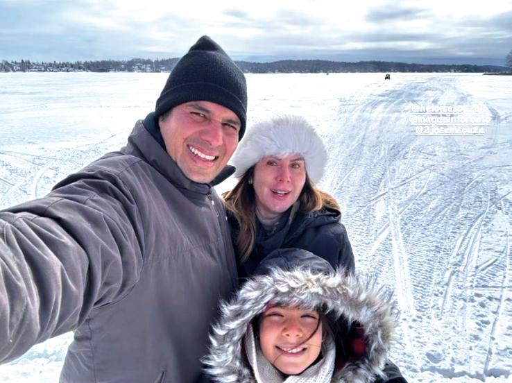 Kadu, Malu e Maluzinha Miranda em visita cheia de boas lembrancas e aventuras na neve pelo Canadá (Foto/Reprodução)