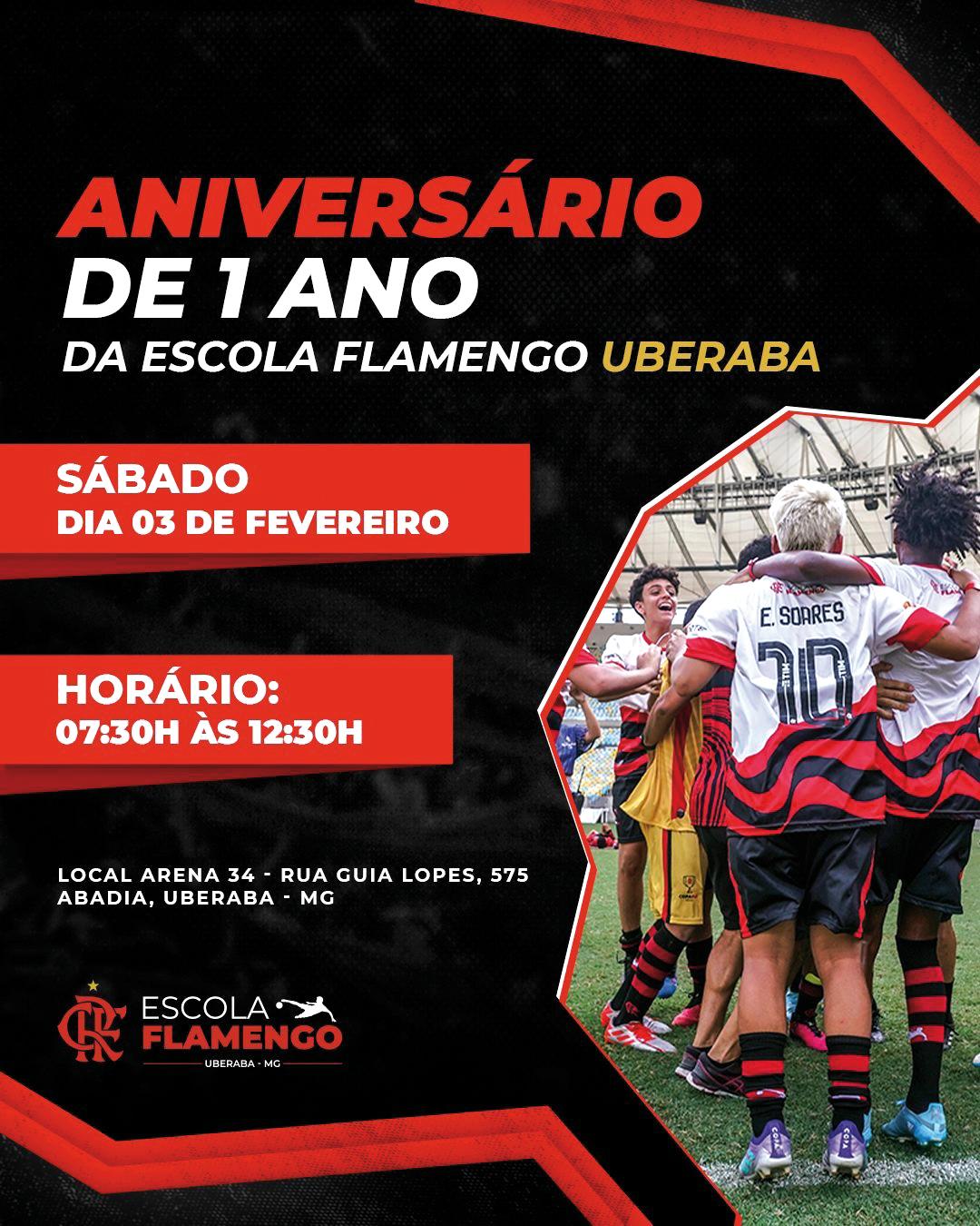 Neste sábado tem comemoracao imperdivel da Escola do Flamengo em Uberaba, com um ano de atividades a escola já revelou grandes talentos que hoje estao alcando voos no timao, no Rio de Janeiro (Foto/Reprodução)