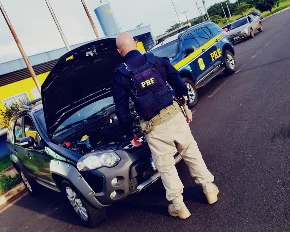 Após consultas nos sistemas policiais, foi confirmado que o veículo havia sido furtado em Uberaba, em janeiro de 2013 (Foto/Divulgação)