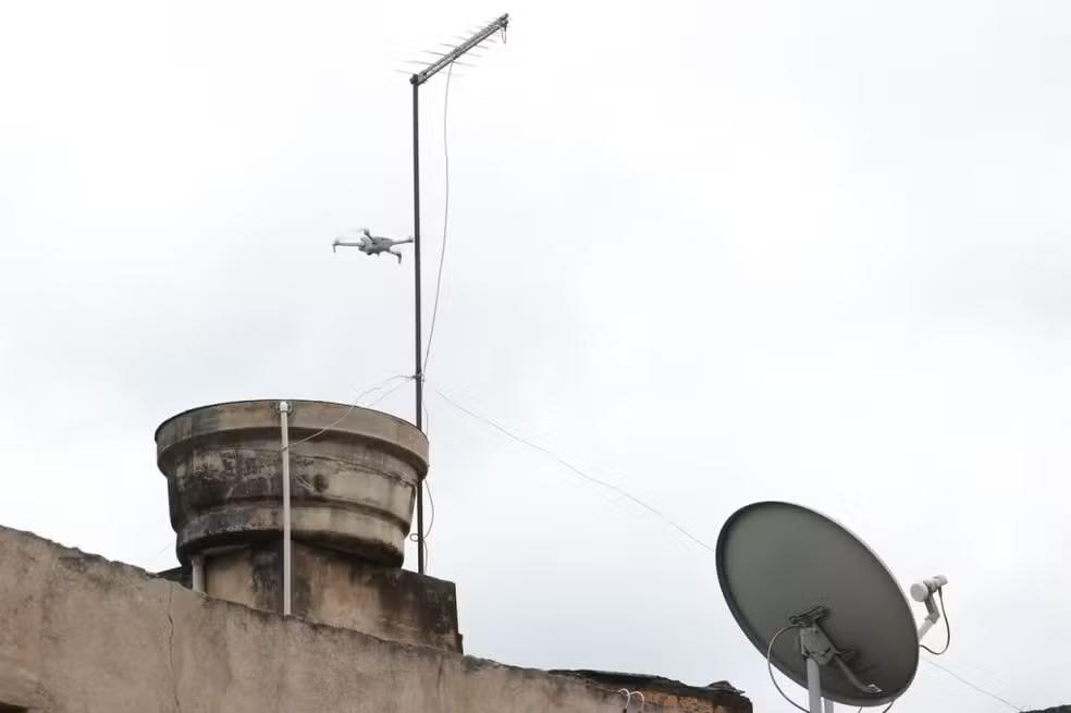 Drones em operação no Bairro Tocantins em Uberlândia (Foto/Prefeitura de Uberlândia/Divulgação)