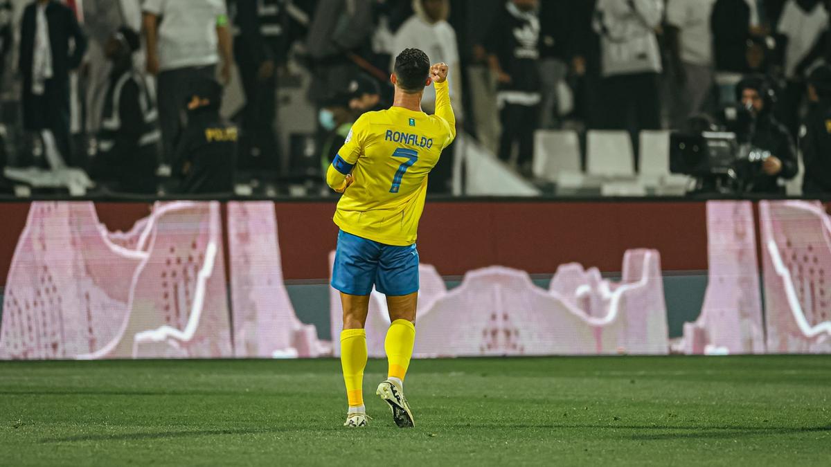 Ronaldo fez um gesto obsceno próximo das suas partes íntimas para comemorar o triunfo (Foto/Divulgação/Al Nassr)