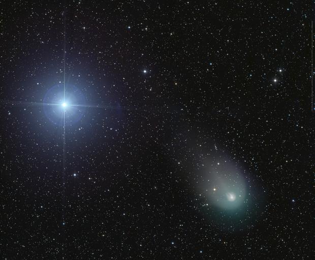 O nome do Cometa do Diabo faz referência ao seu formato de chifre, resultado de uma pressão da radiação do Sol que formou uma espécie de cauda de gás e poeira (Foto/Divulgação)