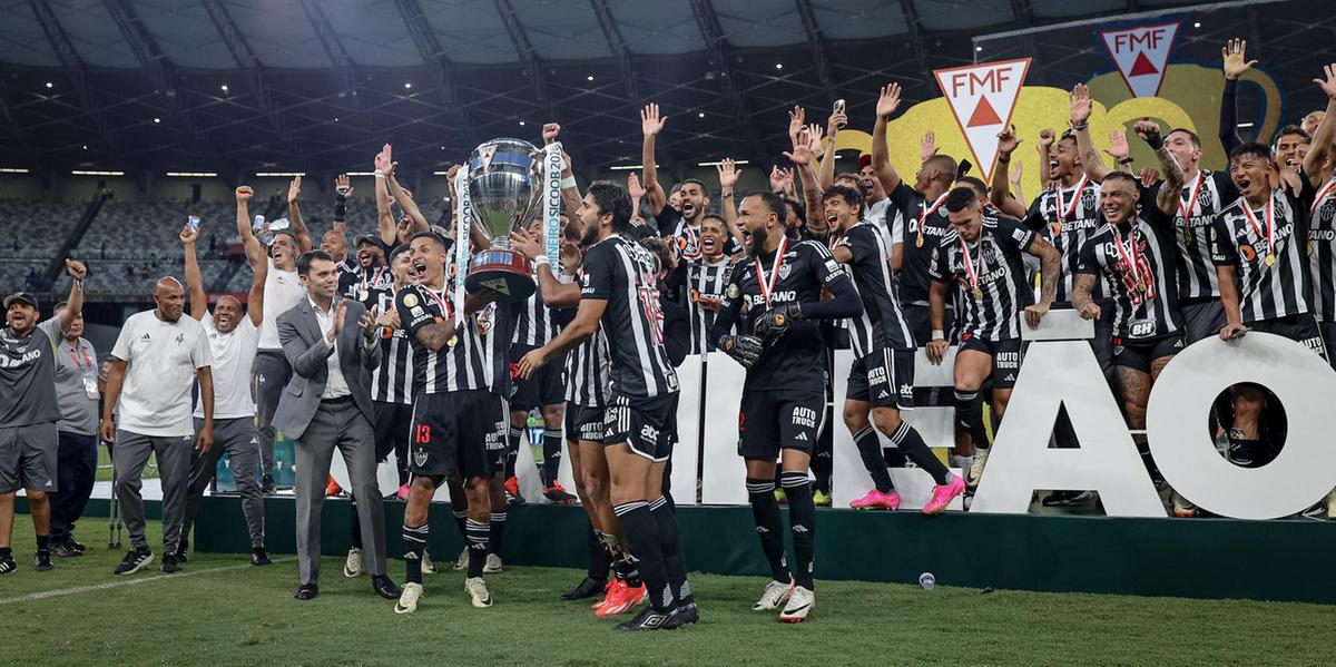 Jogadores do Atlético-MG comemoram a conquista do título (Foto/Divulgação/Atlético-MG)